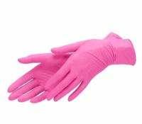 Перчатки нитриловые (розовые) 100шт S