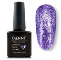Гель-лак (шеллак) Canni Platinum №490 Purple Glitter 7.3ml