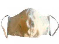 Маска - повязка на лицо многоразовая (100% хлопок) (белая в зел. звезд. ) (1шт)  №10