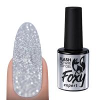 Верхнее покрытие без липкого слоя светоотражающее Foxy FLASH No wipe top, 10мл