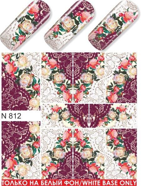 Водные наклейки для ногтей  (слайдер-дизайн) N812