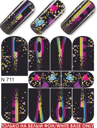 Водные наклейки для ногтей  (слайдер-дизайн)-N711