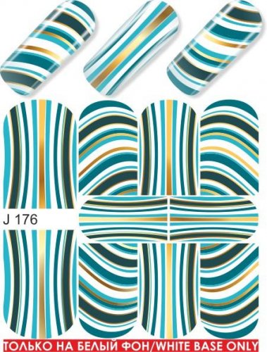 Водные наклейки для ногтей  (слайдер-дизайн) J176