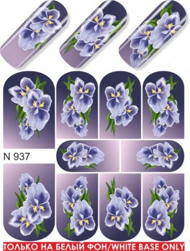 Водные наклейки для ногтей  (слайдер-дизайн)-N937