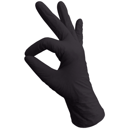 Перчатки нитриловые черные 100шт XS