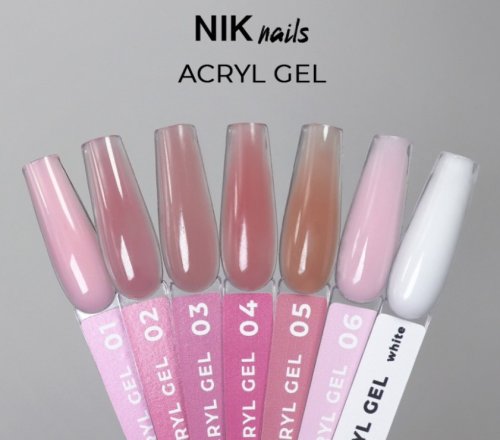 Акригель Nik Nails Acryl Gel #White, 15мл