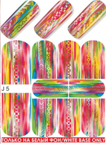 Водные наклейки для ногтей  (слайдер-дизайн) J5