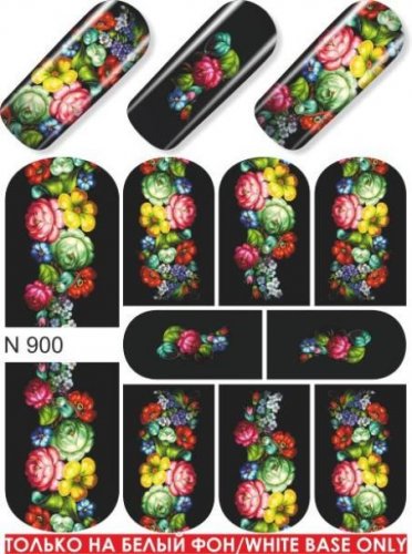 Водные наклейки для ногтей  (слайдер-дизайн)-N900