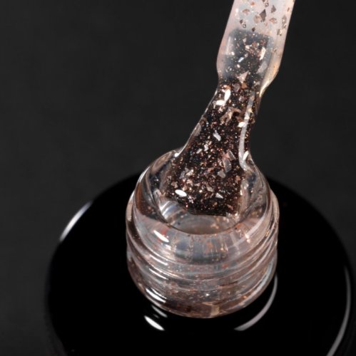 Верхнее покрытие без липкого слоя с поталью и блестками Foxy POTAL no wipe top №09, 10мл