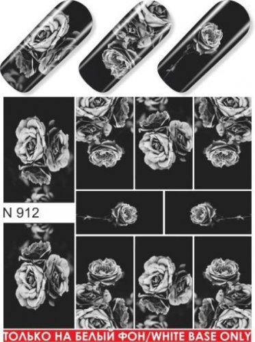 Водные наклейки для ногтей  (слайдер-дизайн)-N912