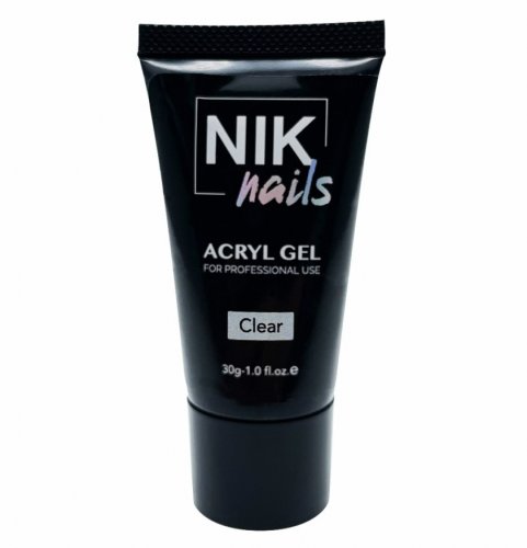 Акригель Nik Nails Acryl Gel #Clear, 30мл