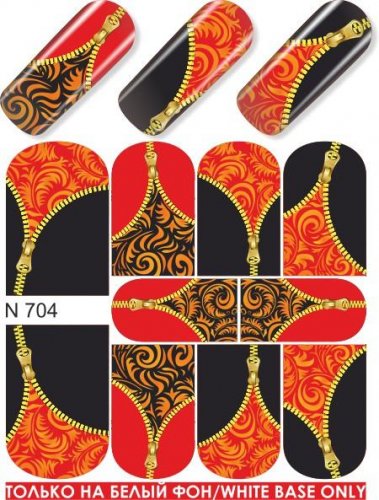 Водные наклейки для ногтей  (слайдер-дизайн)-N704