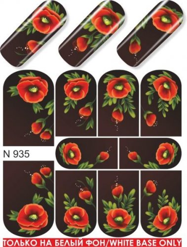 Водные наклейки для ногтей  (слайдер-дизайн)-N935