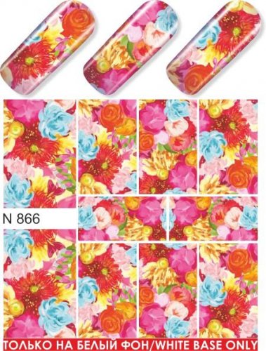 Водные наклейки для ногтей (слайдер-дизайн) N866