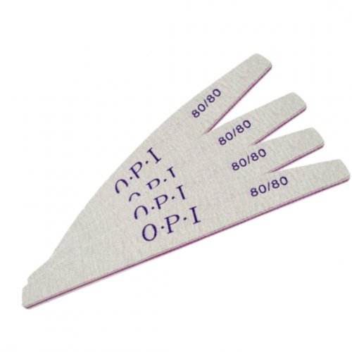 Набор пилочек для искусственных ногтей O.P.I. "лодочка" абр.80/80 серая (25шт)