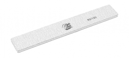 Пилочка для искусственных ногтей NailsTime "широкая прямая" абр. 80/100 серая  (мод. nf-112)