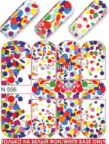 Водные наклейки для ногтей  (слайдер-дизайн) N556