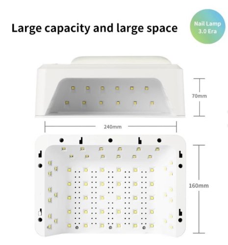 Лампа светодиодная на две руки, модель SUN 8 plus (T8 nail lamp 3.0), 72 Вт