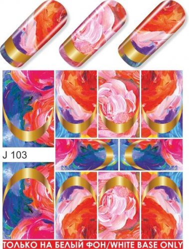 Водные наклейки для ногтей  (слайдер-дизайн) J103