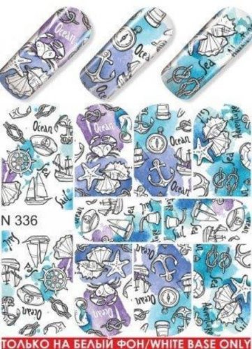 Водные наклейки для ногтей  (слайдер-дизайн) N336