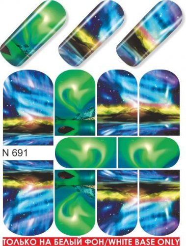 Водные наклейки для ногтей  (слайдер-дизайн)-N691
