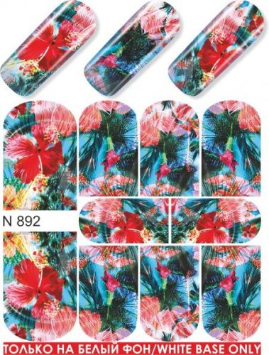 Водные наклейки для ногтей  (слайдер-дизайн)-N892