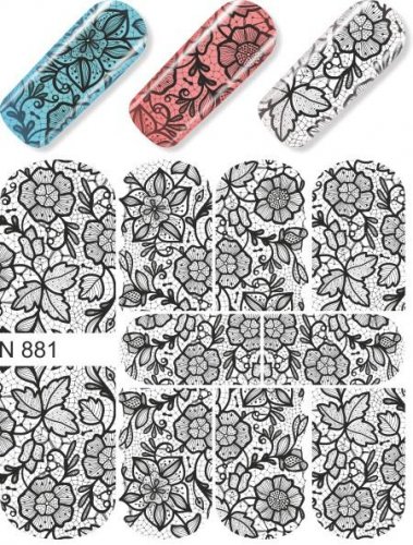 Водные наклейки для ногтей  (слайдер-дизайн)-N881