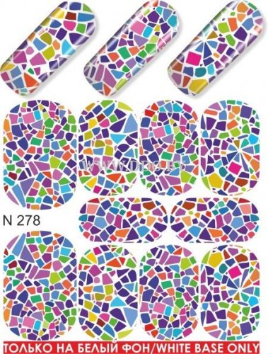 Водные наклейки для ногтей  (слайдер-дизайн) N278