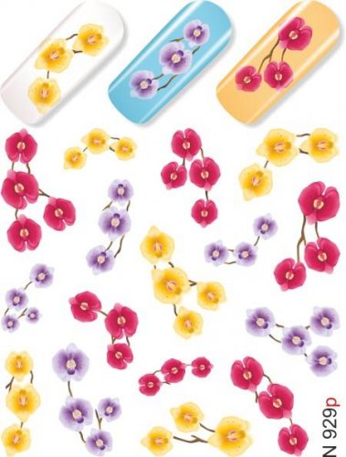 Водные наклейки для ногтей  (слайдер-дизайн)-N929