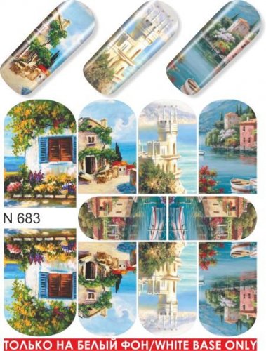 Водные наклейки для ногтей  (слайдер-дизайн)-N683