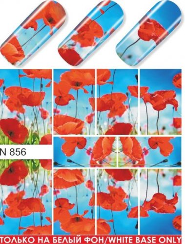 Водные наклейки для ногтей  (слайдер-дизайн)-N856