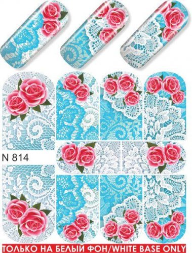 Водные наклейки для ногтей (слайдер-дизайн) N814