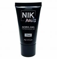 Акригель Nik Nails Acryl Gel #Clear, 30мл