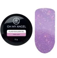 Гель Oh My Angel Flash Builder Gel - Pink Lady (светоотражающий), 15 мл