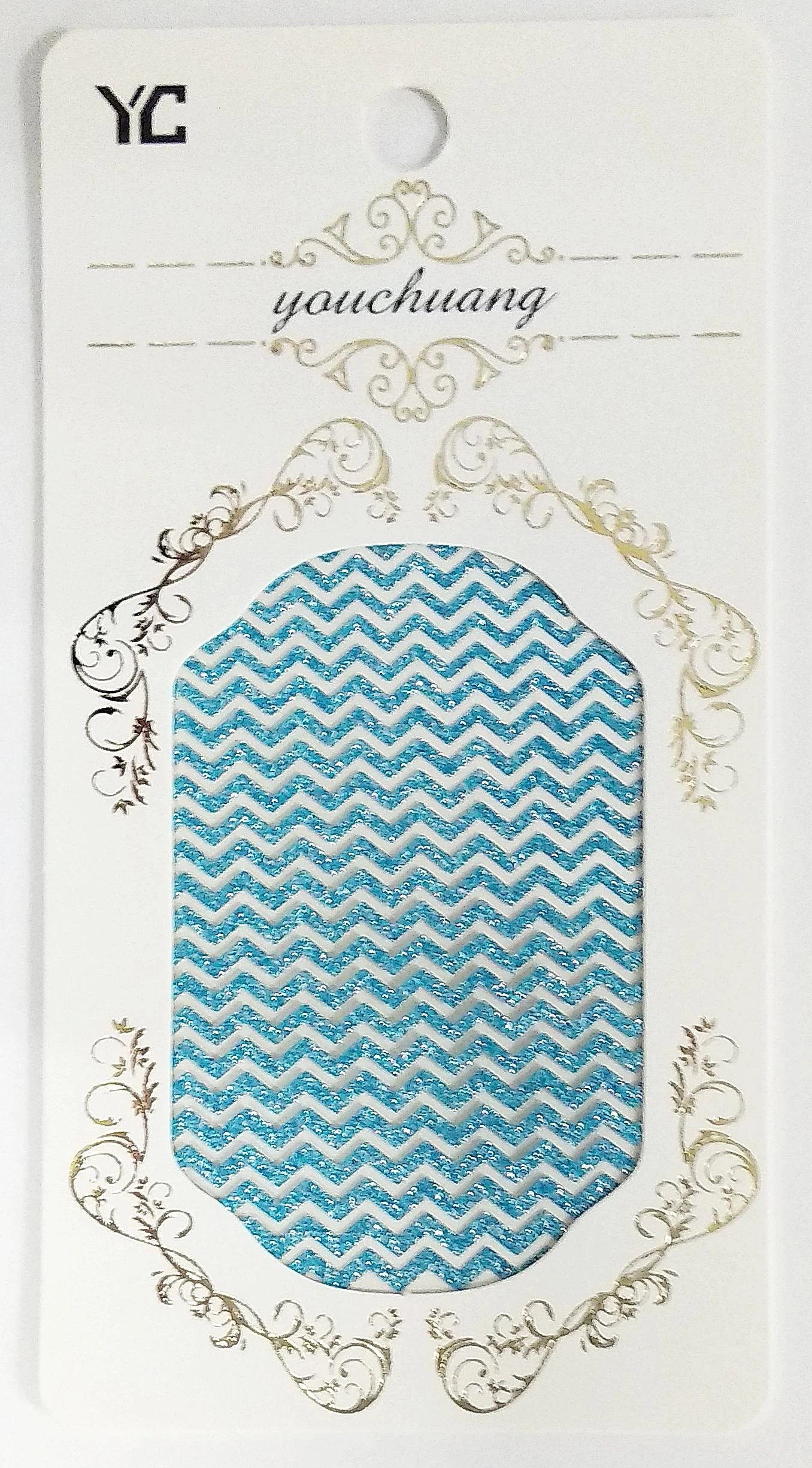 Ленты самоклеющиеся для дизайна ногтей разноразмерные зиг-заг №2