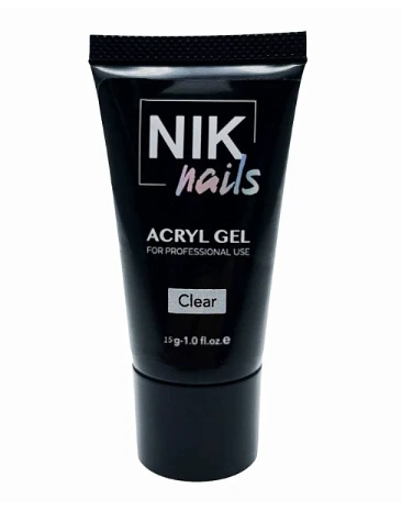 Акригель Nik Nails Acryl Gel #Clear, 15мл