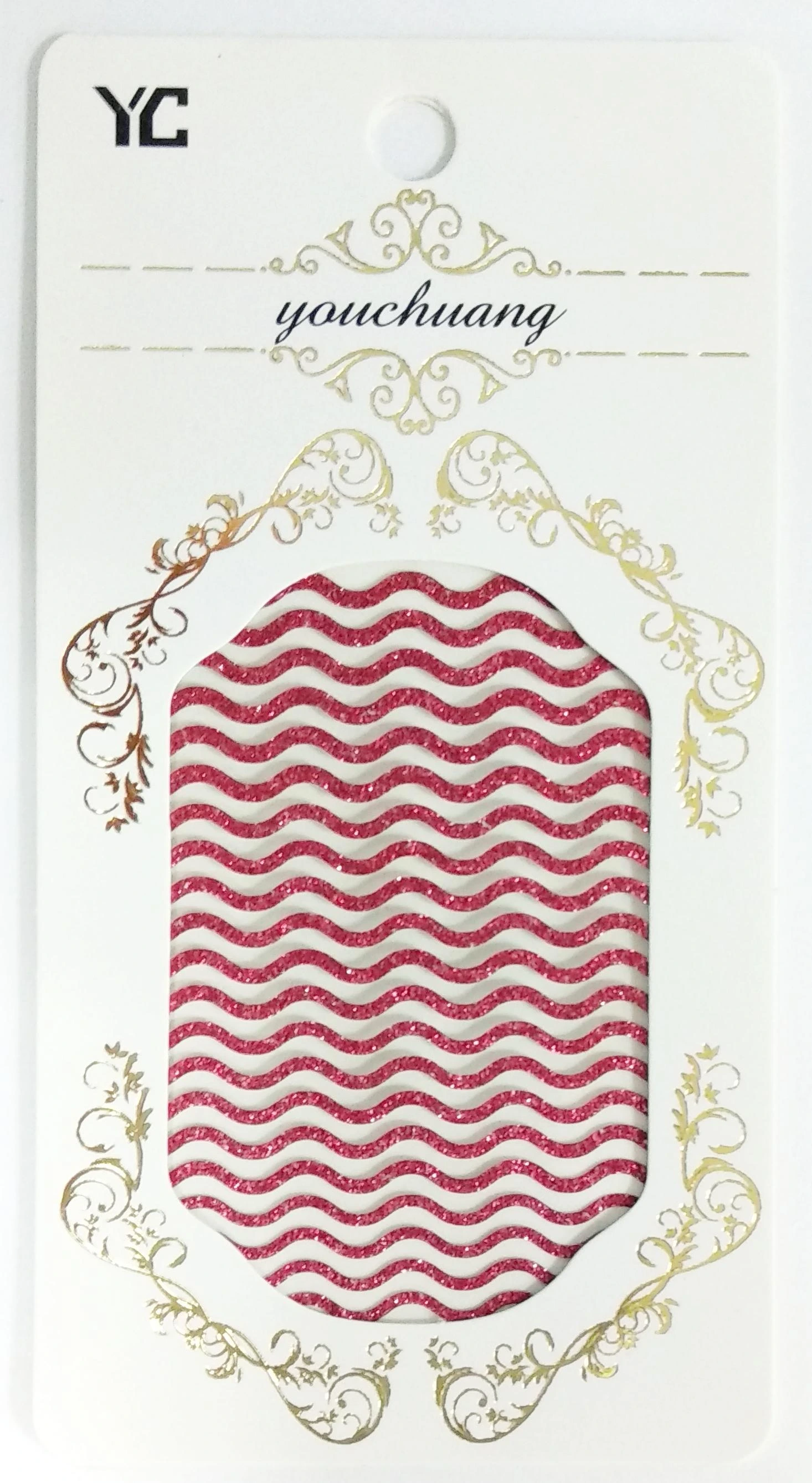 Ленты самоклеющиеся для дизайна ногтей разноразмерные волна №2