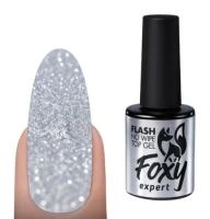 Верхнее покрытие без липкого слоя светоотражающее Foxy FLASH No wipe top, 10мл
