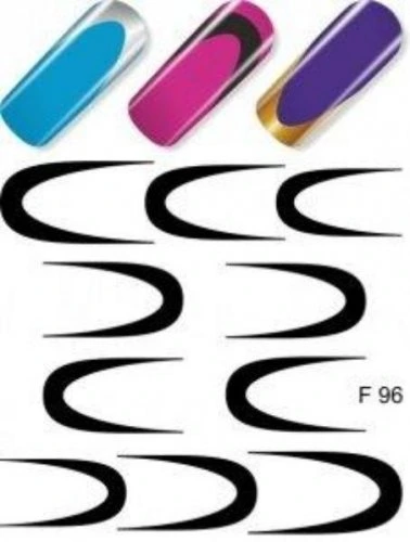 Водные наклейки для ногтей  (слайдер-дизайн) F96-black