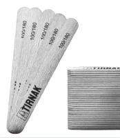 Набор пилочек для ногтей TIRNAK "прямая" 100/180 (короткая 13см), 50 штук