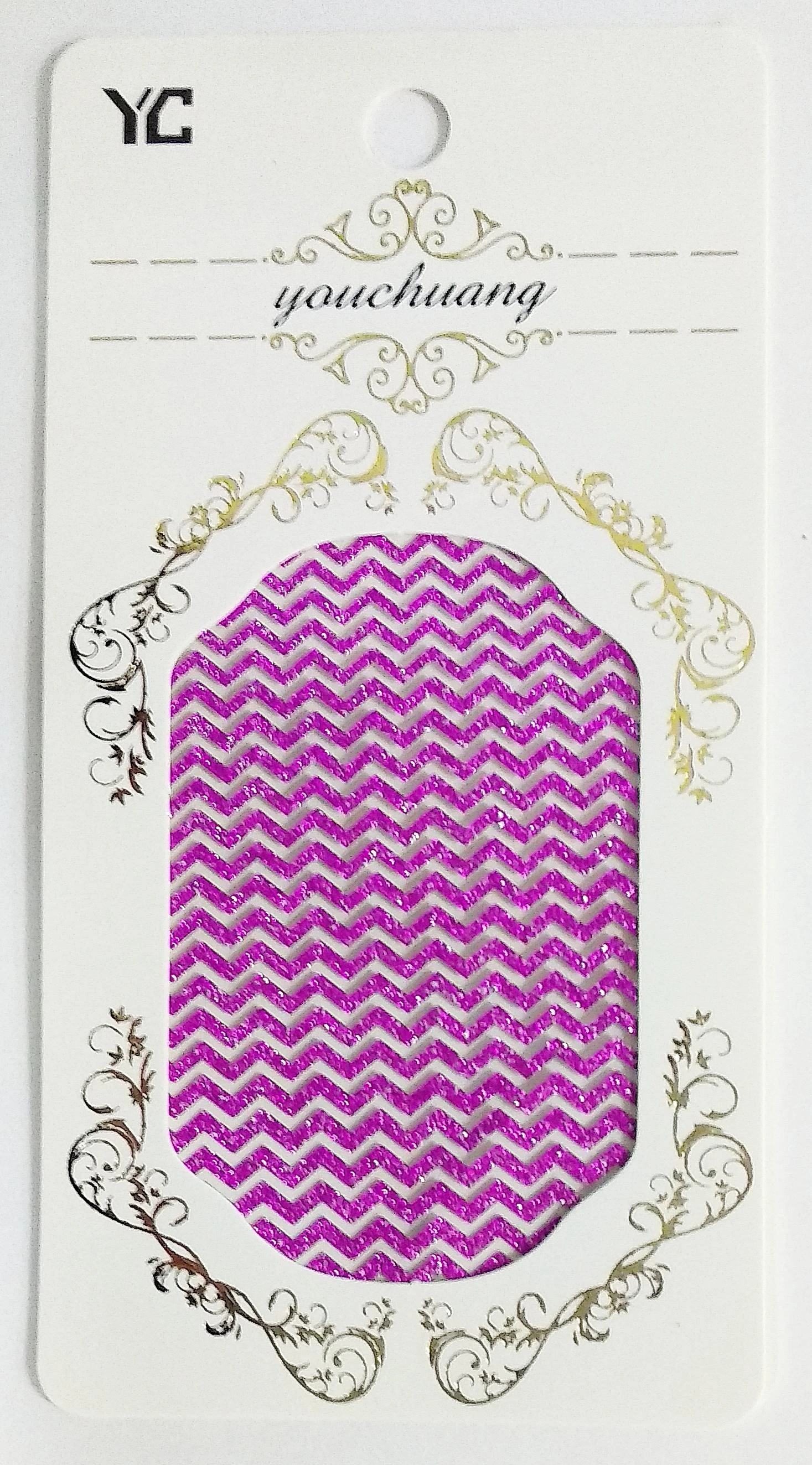 Ленты самоклеющиеся для дизайна ногтей разноразмерные зиг-заг №5