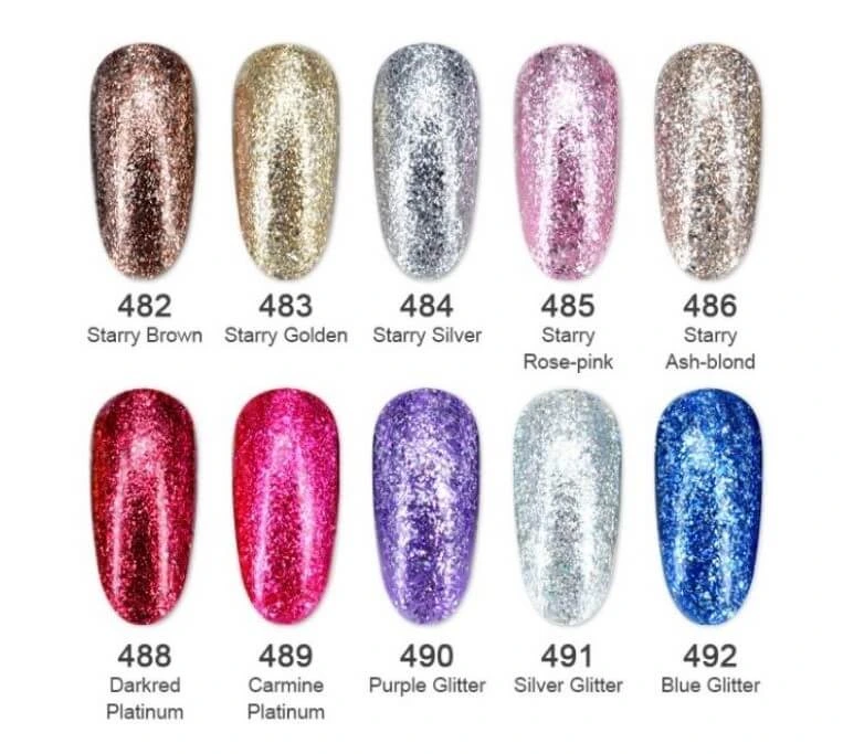 Гель-лак (шеллак) Canni Platinum №492 Blue Glitter 7.3ml (с)