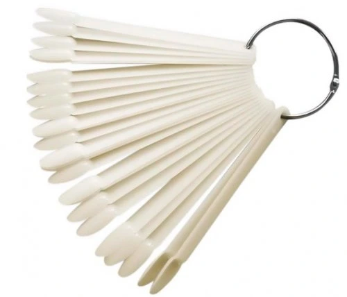 Палитра - типсы для выкраски на кольце (веер, натуральный, миндаль, 50 штук) 12,3 см