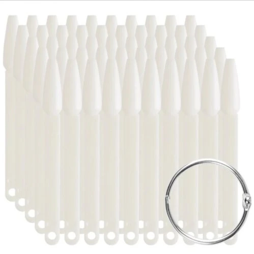 Палитра - типсы для выкраски на кольце (веер, натуральный, балерина, 50 штук) 12 см