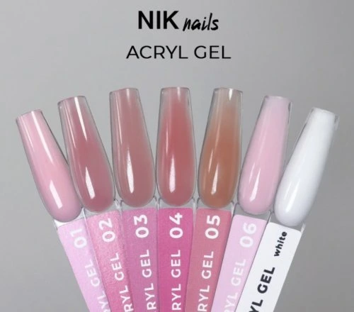 Акригель Nik Nails Acryl Gel #White, 15мл