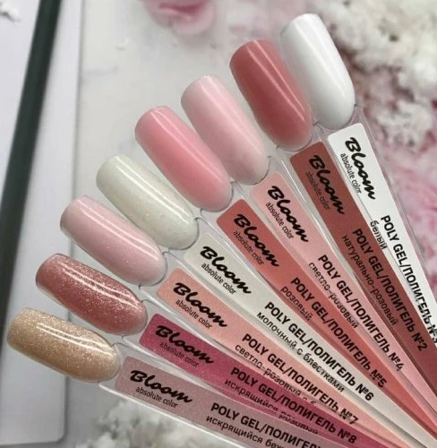 Полигель Bloom №8 30 мл (искрящийся розовый) баночка