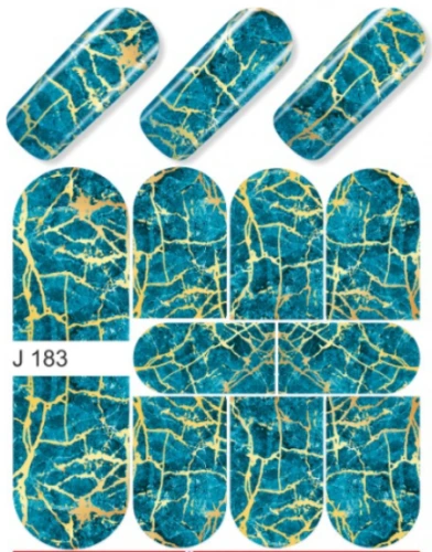 Водные наклейки для ногтей  (слайдер-дизайн) J183