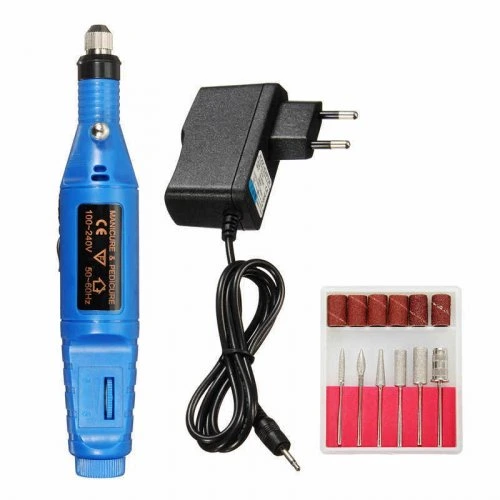 Мини прибор для маникюра (ручка) синяя 10W