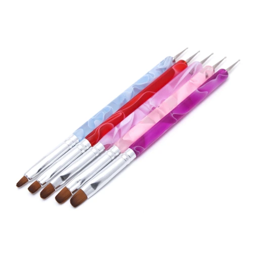 Дотс + кисть  2 в 1 набор 5 штук (разные размеры и цвета)