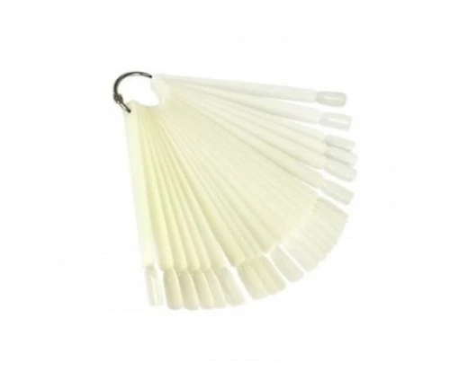 Палитра - типсы для выкраски на кольце (веер, натуральный, квадрат, 50 штук) 12 см